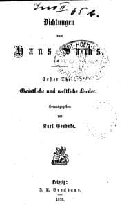 Tapa de Dichtungen von Hans Sachs ..