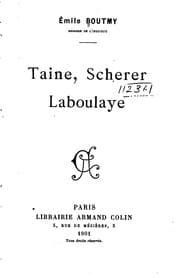 Tapa de ...Taine, Scherer, Laboulaye