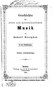 Tapa de Geschichte der alten und mittelalterlichen Musik