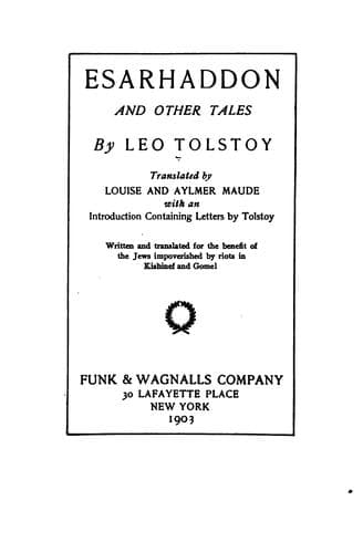 Tapa de Esarhaddon, and other tales