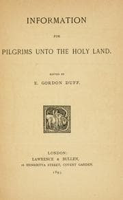 Tapa de Information for pilgrims unto the Holy Land