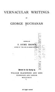 Tapa de Vernacular writings of George Buchanan