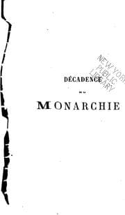 Tapa de Décadence de la monarchie