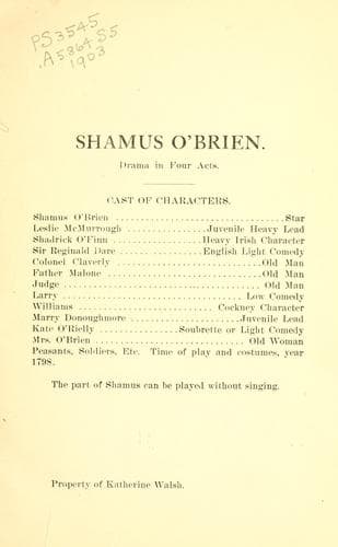 Tapa de Shamus OB̕rien