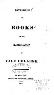 Tapa de Catalogue of books in the library of Yale College