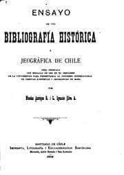 Tapa de Ensayo de una bibliografía histórica i jeográfica de Chile