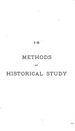 Tapa de Methods of historical study