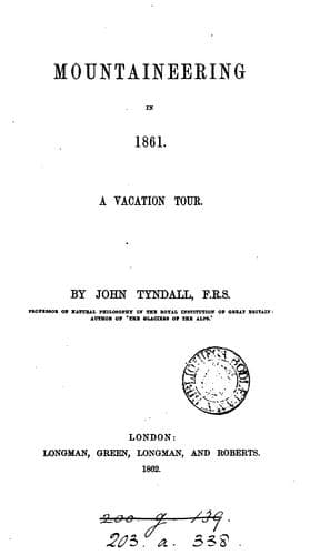Tapa de Mountaineering in 1861