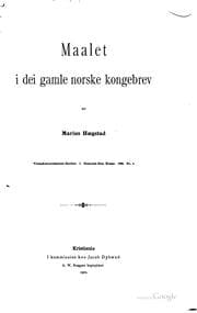 Tapa de Maalet i dei gamle norske kongebrev