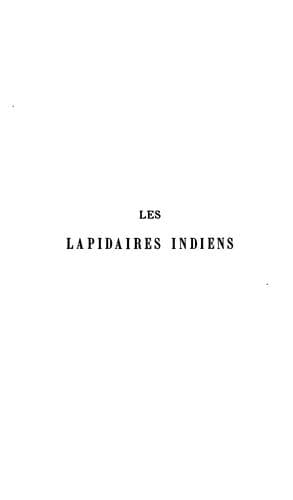 Tapa de Les lapidaires indiens