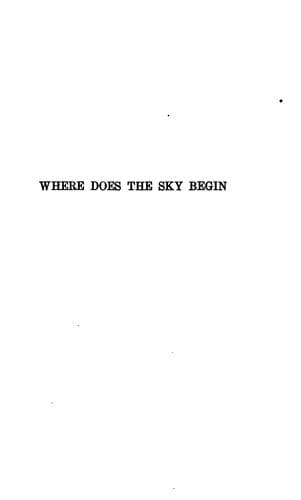 Tapa de Where does the sky begin?
