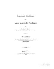 Tapa de Vergleichende Betrachtungen über neuere geometrische Forschungen