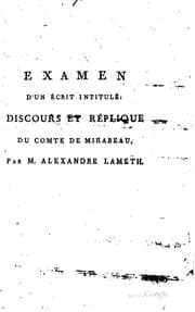 Tapa de Examen d'un écrit intitulé