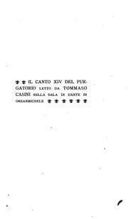 Tapa de Il canto XIV del Purgatorio