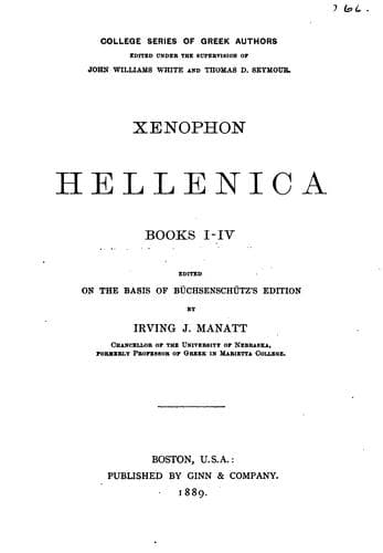 Tapa de Hellenica, books I-IV