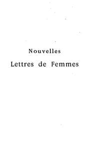 Tapa de Nouvelles lettres de femmes