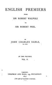 Tapa de English premiers from Sir Robert Walpole to Sir Robert Peel