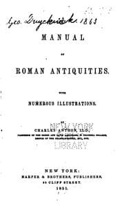 Tapa de A manual of Roman antiquities