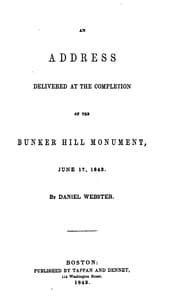 Tapa de An address delivered at the completion of the Bunker Hill monument