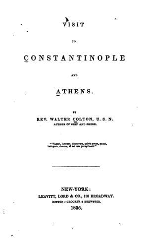 Tapa de Visit to Constantinople and Athens