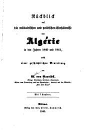Tapa de Rückblick auf die militairischen und politischen verhältnisse der Algérie in den jahren 1840 und 1841