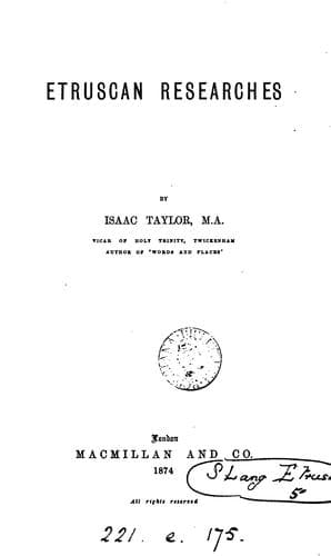 Tapa de Etruscan Researches