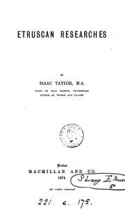 Tapa de Etruscan Researches