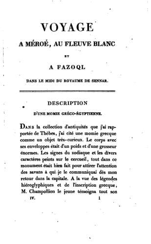 Tapa de Voyage à Méroé