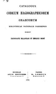Tapa de Catalogus codicum hagiographicorum graecorum