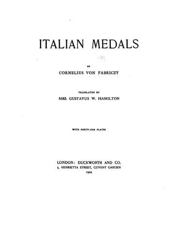 Tapa de Italian medals