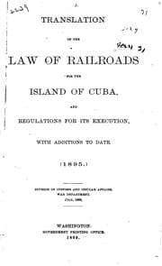 Tapa de Translation of the law of railroads for the island of Cuba
