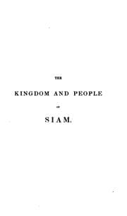 Tapa de The kingdom and people of Siam