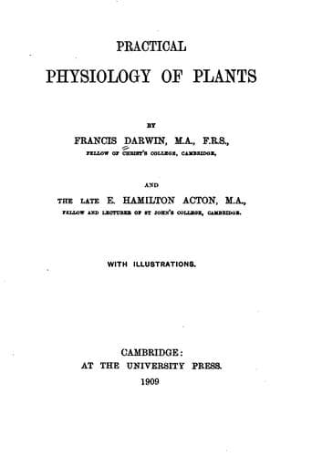 Tapa de Practical physiology of plants