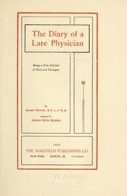 Tapa de The diary of a late physician