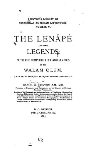Tapa de The Lenâpé and their legends