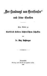 Tapa de "Der Landvogt von Greifensee" und seine quellen