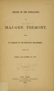 Tapa de Report of the operations of Maj.-Gen. Frémont