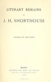 Tapa de Life, letters, and literary remains of J. H. Shorthouse