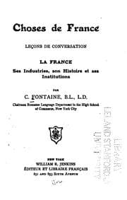 Tapa de Choses de France, leçons de conversation
