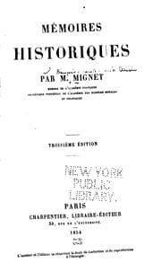 Tapa de Mémoires historiques