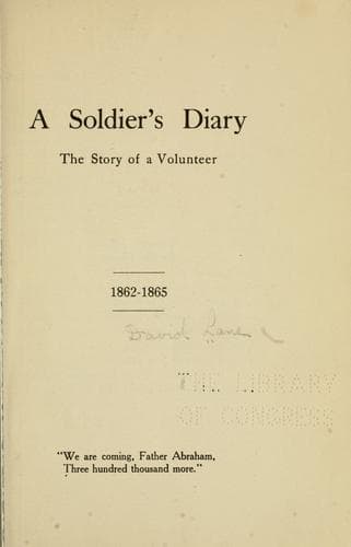 Tapa de A soldier's diary