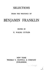 Tapa de Selections from the writings of Benjamin Franklin