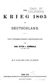 Tapa de Der Krieg 1805 in Deutschland