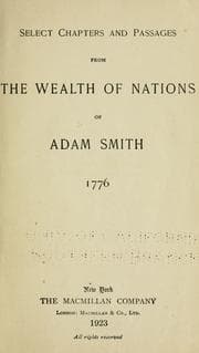 Tapa de Select chapters and passages from the Wealth of nations of Adam Smith, 1776