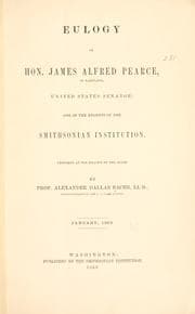 Tapa de Eulogy on Hon. James Alfred Pearce, of Maryland, United States senator