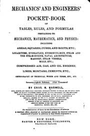 Tapa de Mechanics' and engineers' pocket-book of tables, rules, and formulas pertaining to mechanics, mathematics, and physics ..