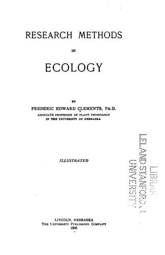 Tapa de Research methods in ecology