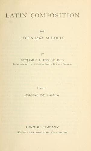 Tapa de Latin composition for secondary schools