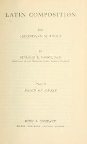 Tapa de Latin composition for secondary schools