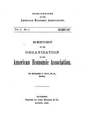 Tapa de Report of the organization of the American Economic Association